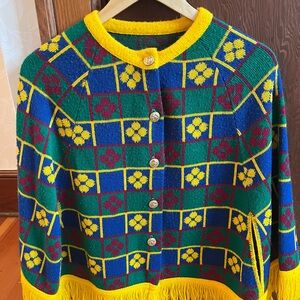 Vintage fringed cape